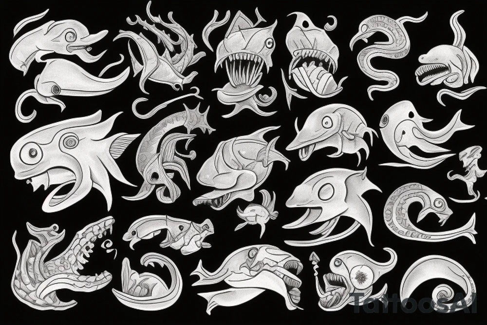 Deep sea monster tattoo idea