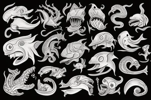 Deep sea monster tattoo idea