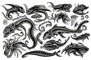 Deep sea monster tattoo idea