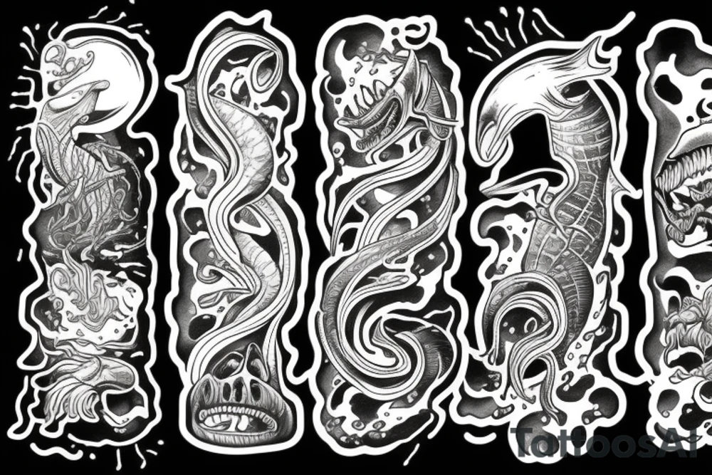 Deep sea monster tattoo idea