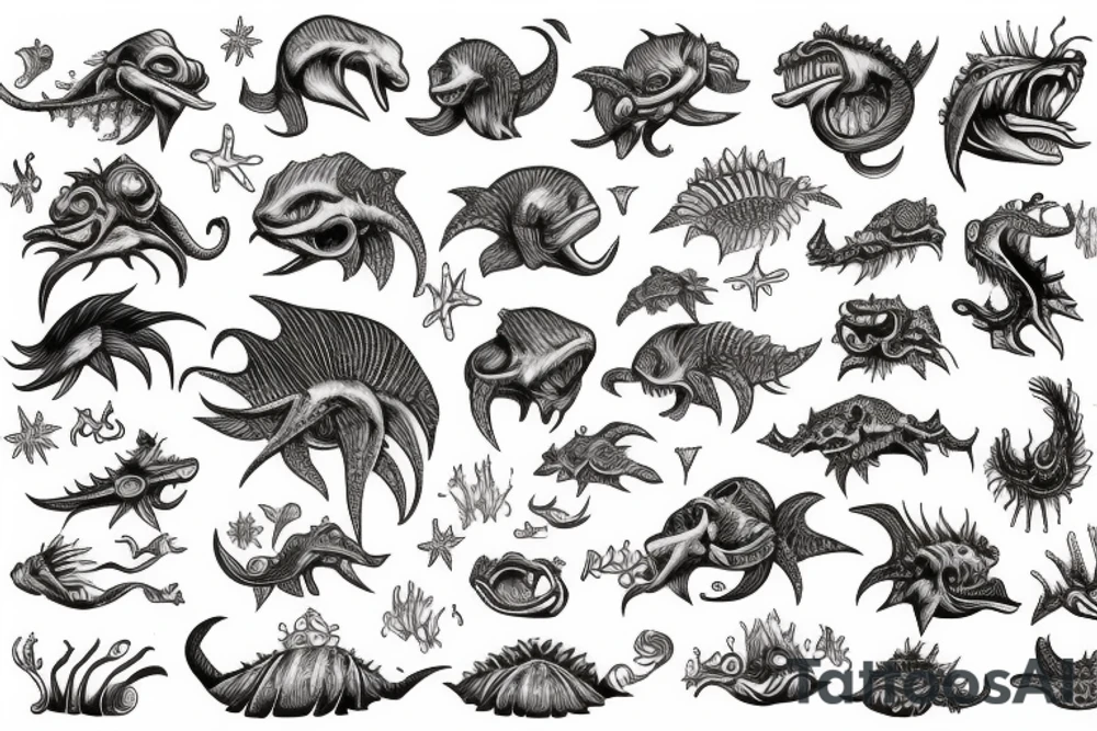 Deep sea monster tattoo idea