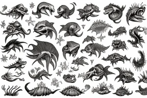 Deep sea monster tattoo idea