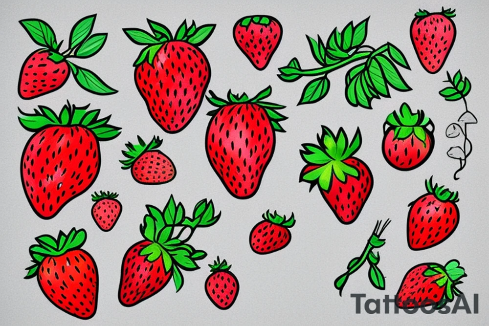 Strawberry plant tattoo idea