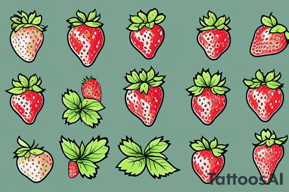 Strawberry plant tattoo idea