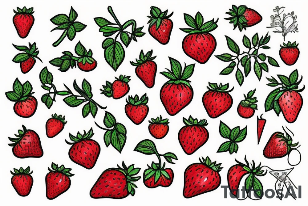 Strawberry plant tattoo idea