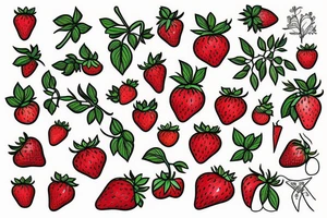Strawberry plant tattoo idea
