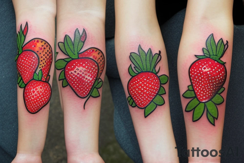 Strawberry plant tattoo idea