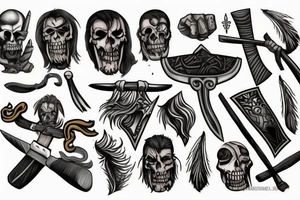 Aggressive warrior holding an axe tattoo idea
