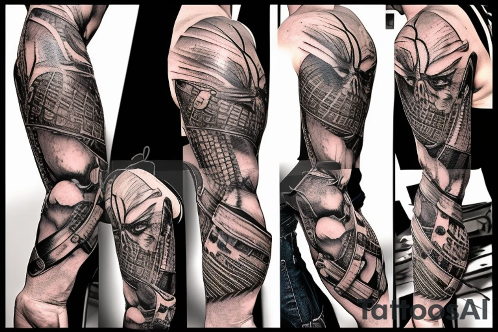 Aggressive warrior holding an axe tattoo idea