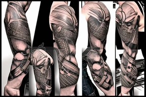 Aggressive warrior holding an axe tattoo idea