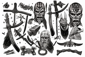 Nordic warrior holding an axe tattoo idea