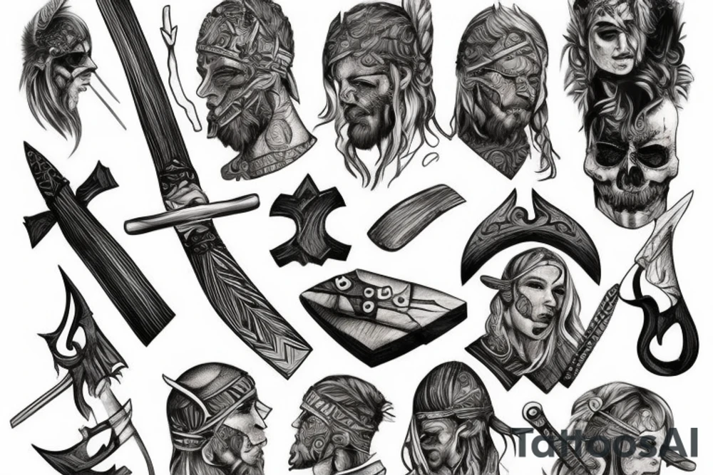 Nordic warrior holding an axe tattoo idea