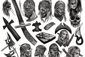 Nordic warrior holding an axe tattoo idea