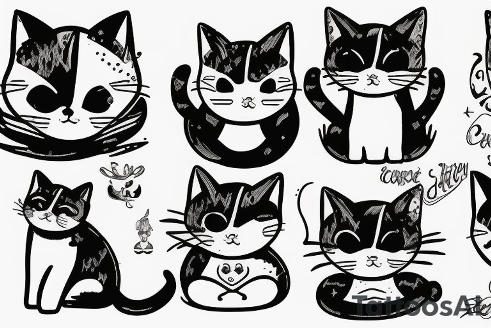 chunky cat tattoo idea