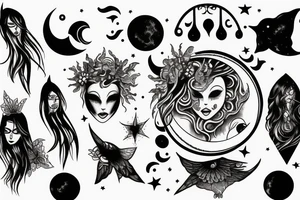 A moon written moonchild tattoo idea