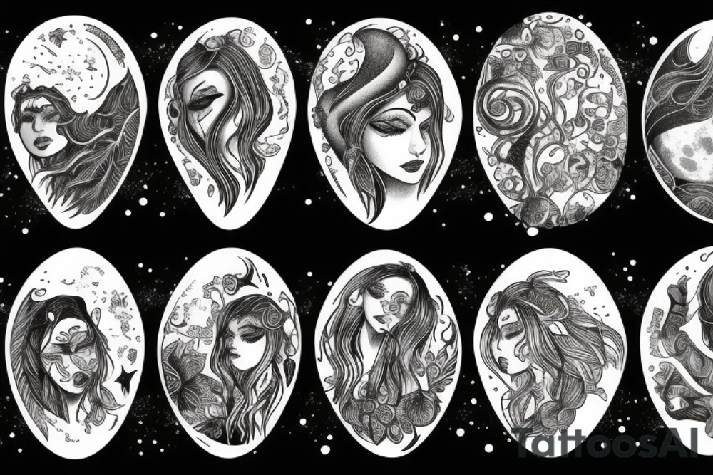 A moon written moonchild tattoo idea