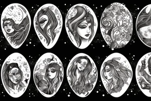 A moon written moonchild tattoo idea
