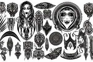 The new tribal Gothic patterns are gloomy tattoo idea