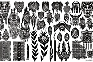 The new tribal Gothic patterns are gloomy tattoo idea
