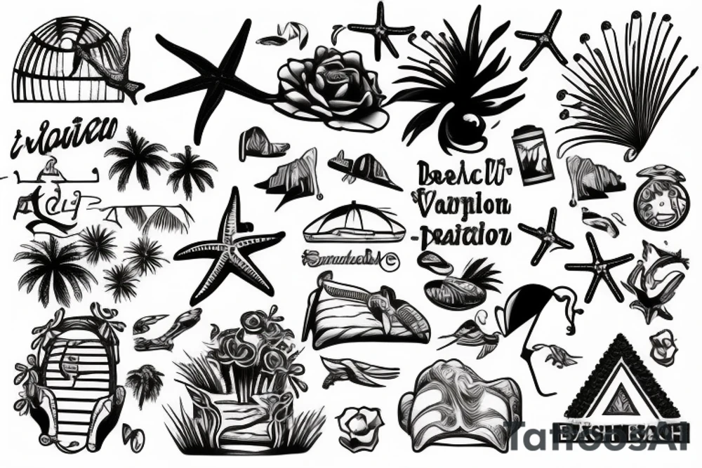 beach vacation tattoo idea