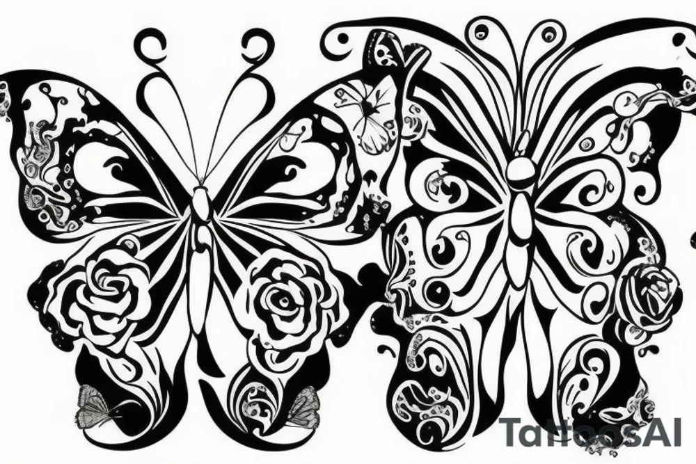 the inscription rêve and instead ê there is a butterfly tattoo idea