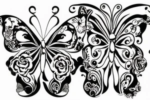 the inscription rêve and instead ê there is a butterfly tattoo idea