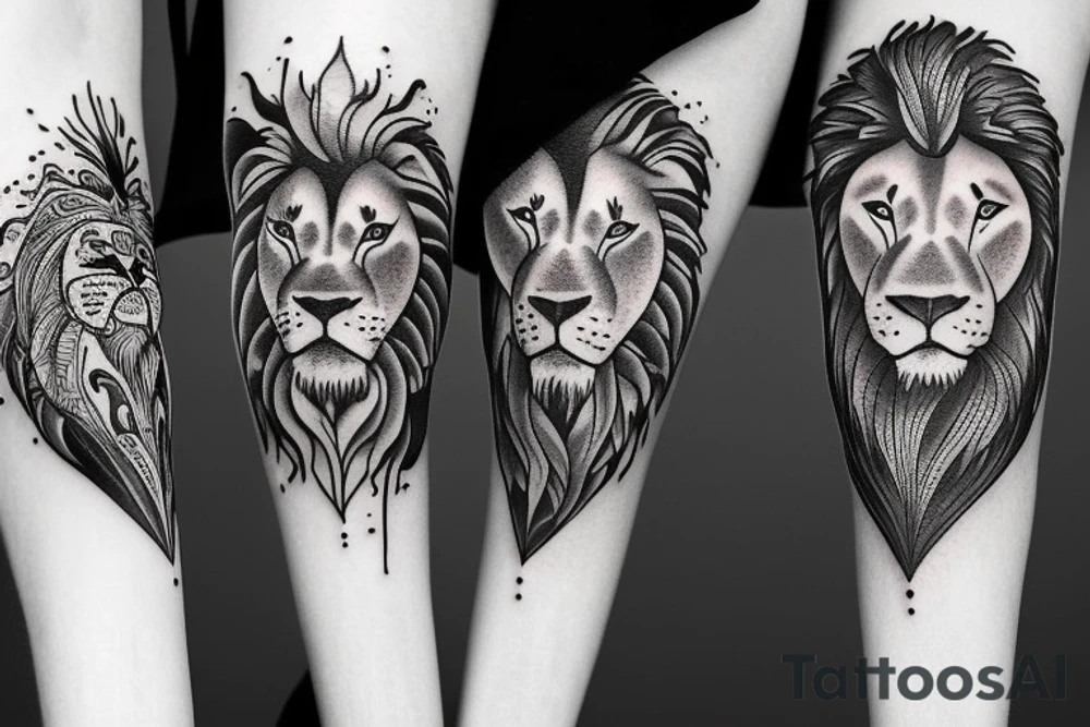 Lion family tattoo idea
