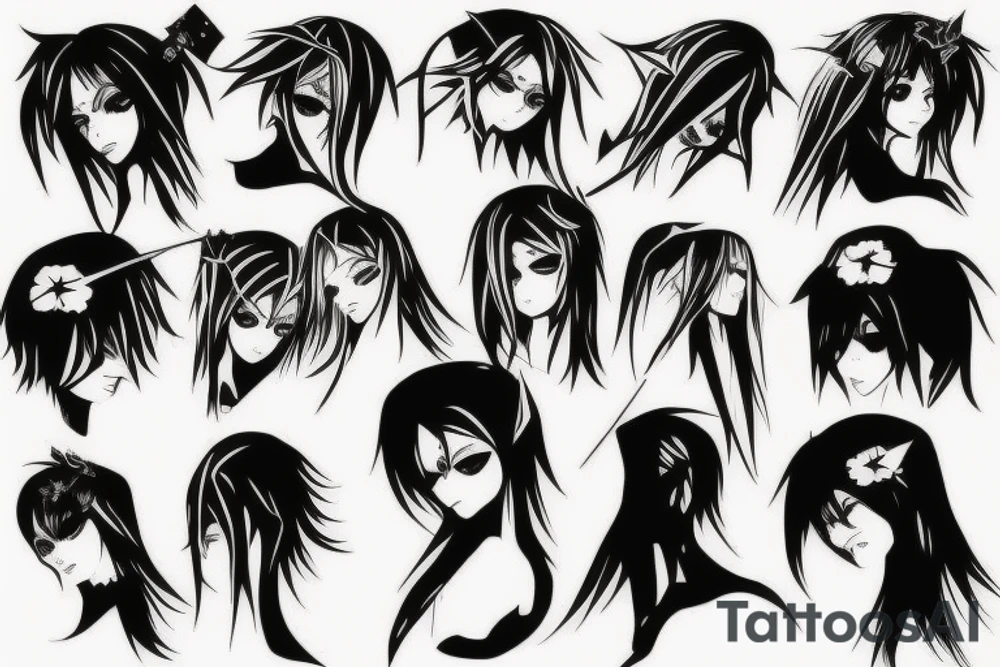 Gothic anime style tattoo idea