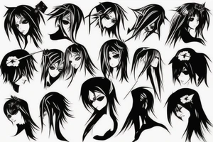 Gothic anime style tattoo idea