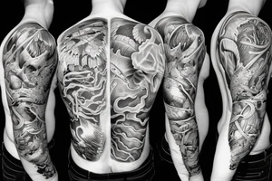 monster anatomical tattoo back tattoo idea
