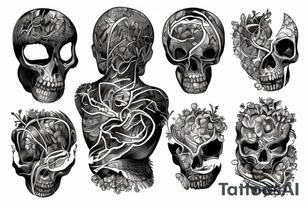 monster anatomical tattoo back tattoo idea