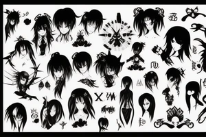 Gothic anime style tattoo idea