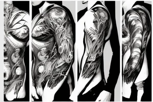 monster anatomical tattoo back tattoo idea