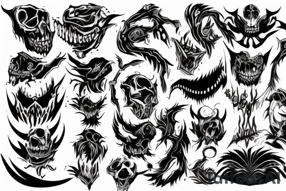 dark monster tattoo back tattoo idea