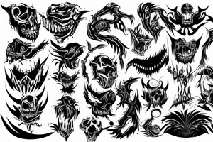 dark monster tattoo back tattoo idea