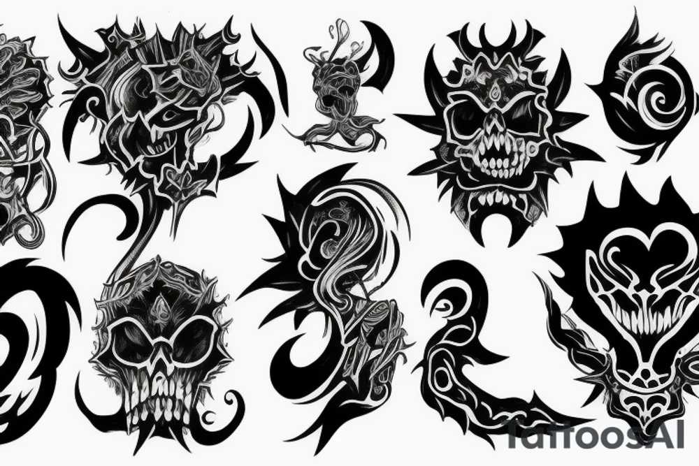 dark monster tattoo back tattoo idea