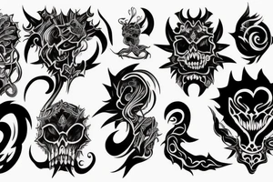 dark monster tattoo back tattoo idea