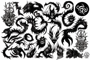 dark monster tattoo back tattoo idea
