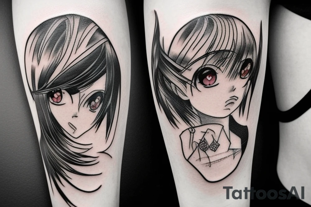 Gothic anime style tattoo idea