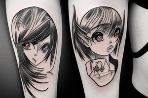 Gothic anime style tattoo idea