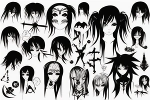 Gothic anime style tattoo idea