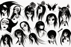 Gothic anime style tattoo idea