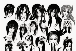 Gothic anime style tattoo idea