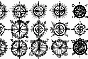 pretty compass with sparkling light tattoo idea