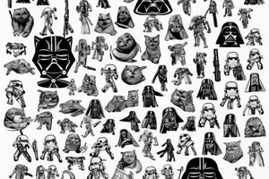 a cute cat in the image of a star wars character tattoo idea