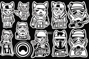 a cute cat in the image of a star wars character tattoo idea