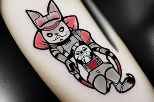 a cute cat in the image of a star wars character tattoo idea