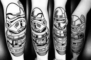 a cute cat in the image of a star wars character tattoo idea