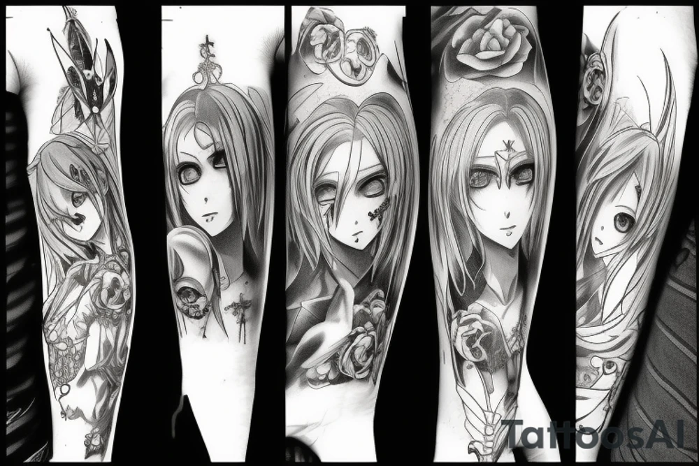 Gothic anime style 4k tattoo idea