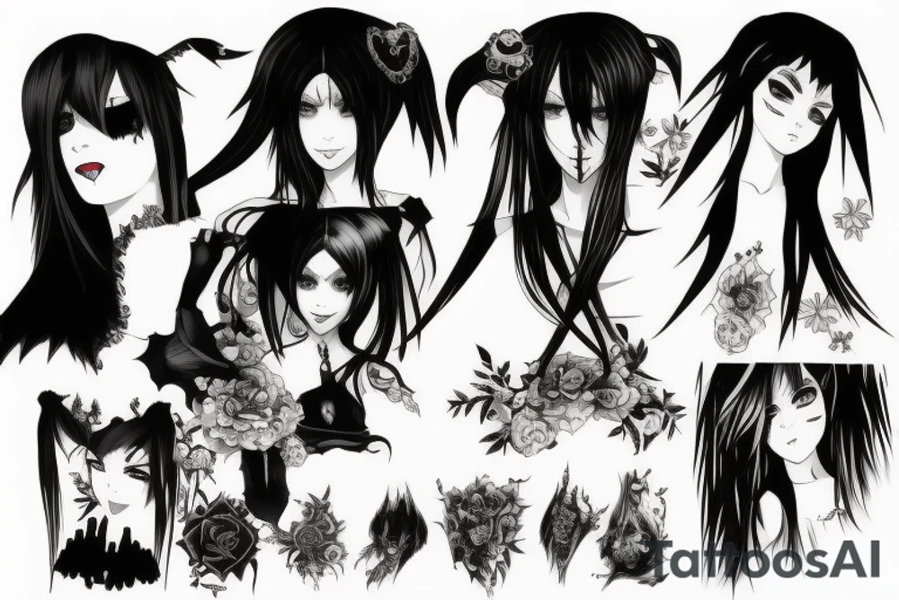 Gothic anime style 4k tattoo idea
